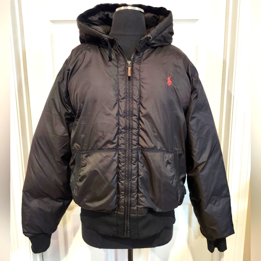 Polo Ralph Lauren Ladies XL Black Down- filled Puffer Coat. Like NEW condition